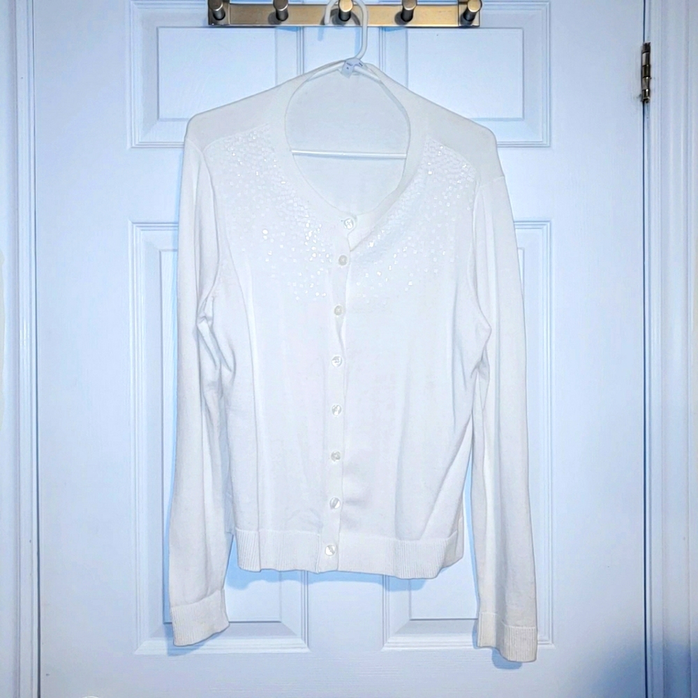 White Sequin Cardigan by Gap